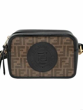Fendi Brown and Black FF Logo Camera Bag